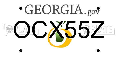 OCX55Z Georgia License Plate