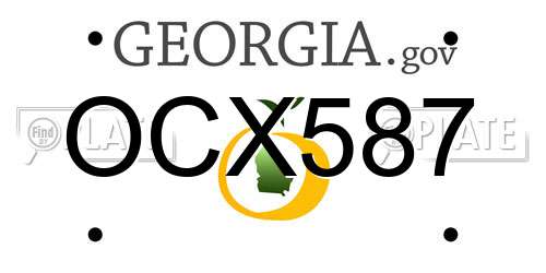 OCX587 Georgia License Plate
