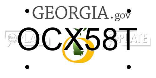 OCX58T Georgia License Plate