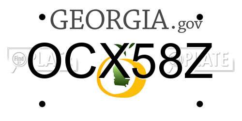 OCX58Z Georgia License Plate
