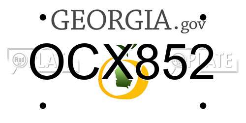 OCX852 Georgia License Plate