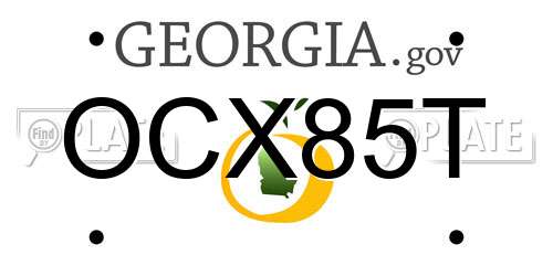 OCX85T Georgia License Plate