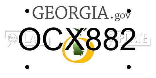 OCX882 Georgia License Plate