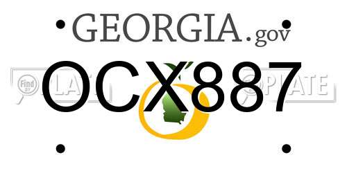 OCX887 Georgia License Plate