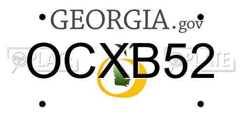 OCXB52 Georgia License Plate