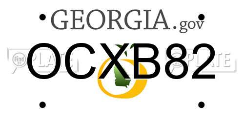 OCXB82 Georgia License Plate