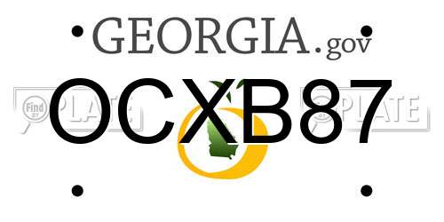 OCXB87 Georgia License Plate