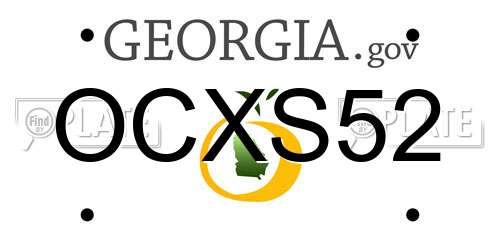 OCXS52 Georgia License Plate