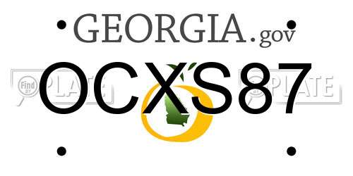 OCXS87 Georgia License Plate