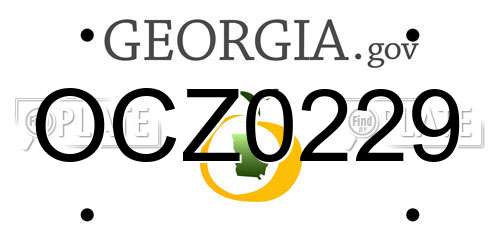 OCZ0229 Georgia License Plate