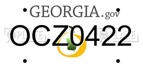 OCZ0422 Georgia License Plate