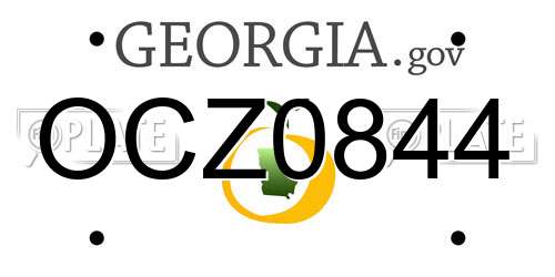 OCZ0844 Georgia License Plate