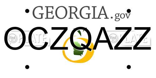 OCZQAZZ Georgia License Plate