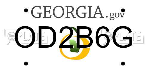 OD2B6G Georgia License Plate