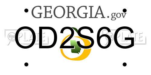OD2S6G Georgia License Plate