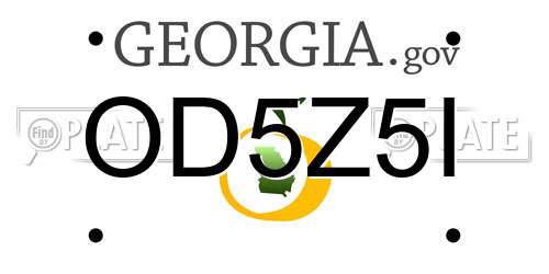 OD5Z5I Georgia License Plate
