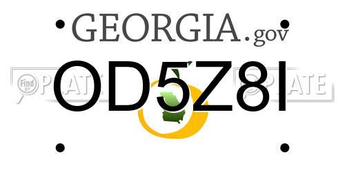 OD5Z8I Georgia License Plate