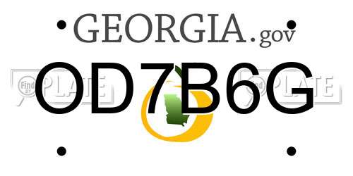 OD7B6G Georgia License Plate