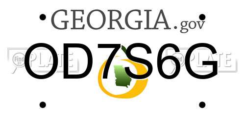 OD7S6G Georgia License Plate