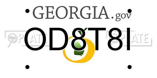 OD8T8I Georgia License Plate