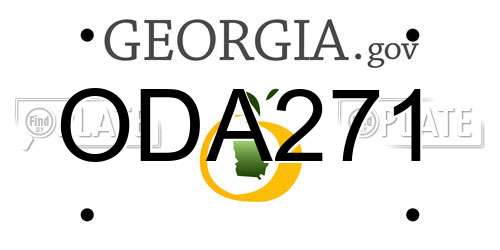 ODA271 Georgia License Plate