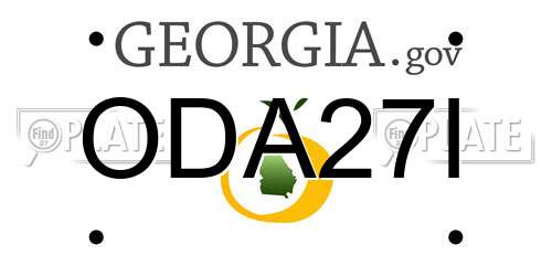 ODA27I Georgia License Plate