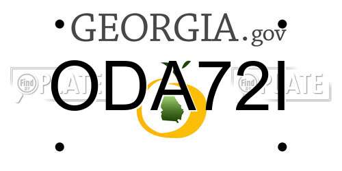 ODA72I Georgia License Plate