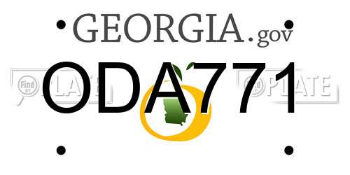 ODA771 Georgia License Plate
