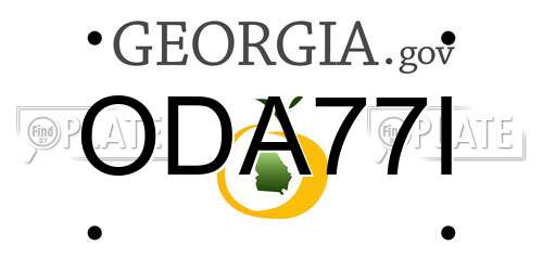 ODA77I Georgia License Plate