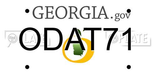 ODAT71 Georgia License Plate