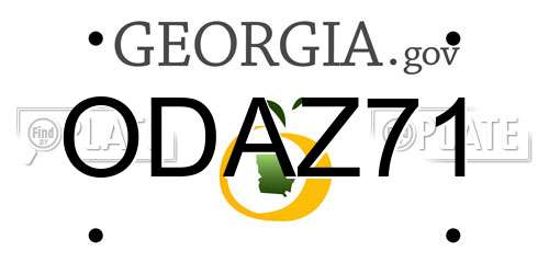 ODAZ71 Georgia License Plate