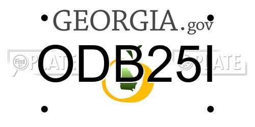 ODB25I Georgia License Plate