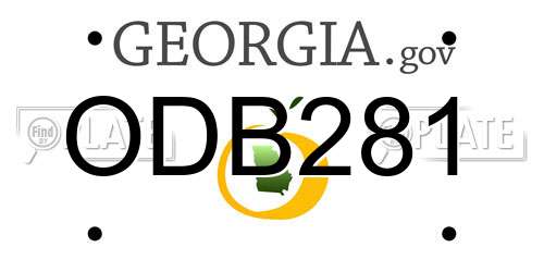 ODB281 Georgia License Plate