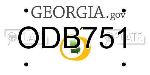 ODB751 Georgia License Plate