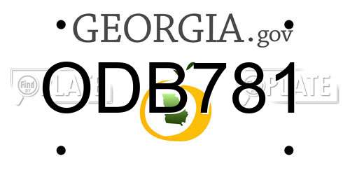 ODB781 Georgia License Plate