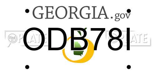 ODB78I Georgia License Plate