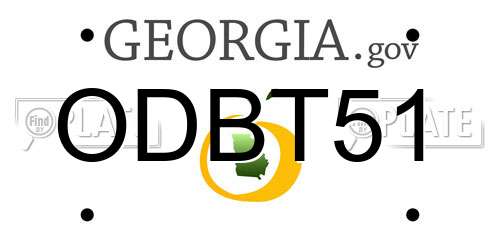ODBT51 Georgia License Plate