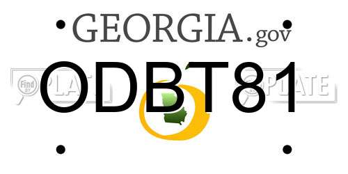 ODBT81 Georgia License Plate