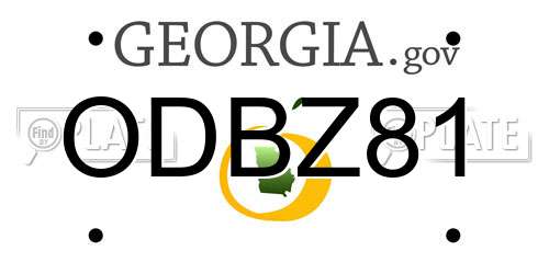 ODBZ81 Georgia License Plate
