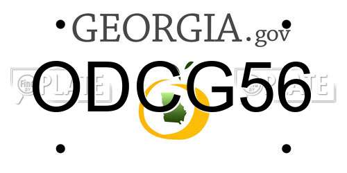 ODCG56 Georgia License Plate
