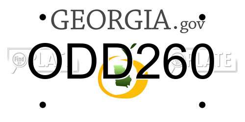 ODD260 Georgia License Plate