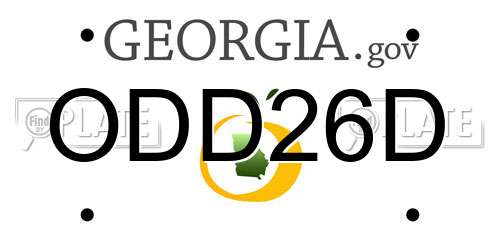 ODD26D Georgia License Plate