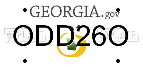 ODD26O Georgia License Plate