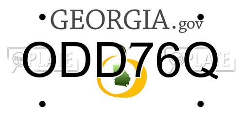 ODD76Q Georgia License Plate