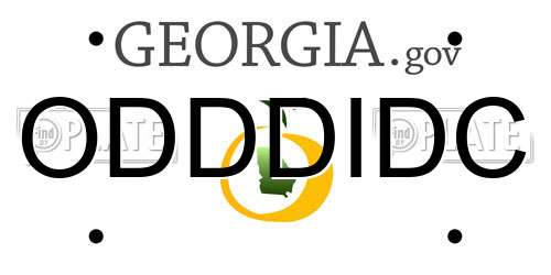 ODDDIDC Georgia License Plate