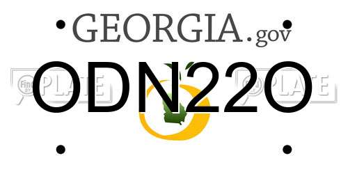 ODN22O Georgia License Plate