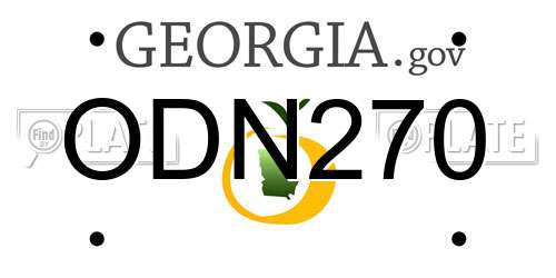 ODN270 Georgia License Plate