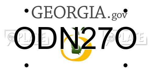 ODN27O Georgia License Plate