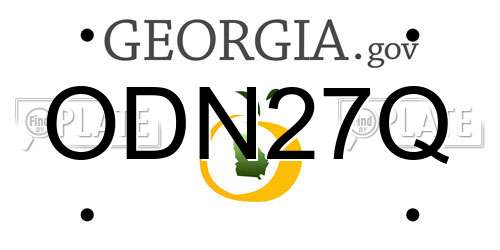 ODN27Q Georgia License Plate
