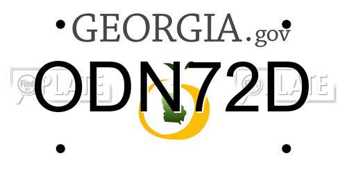 ODN72D Georgia License Plate